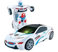 Transforming Car With Light - Morphing Racer, 1 Count Motorised Vehicle For Youth Entertainment, Shifting Machine With Glowing Lamps, Toys & Games, Conversion Model For Lounge, Playroom And Den