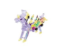 Transforming Dragon Dinosaur Car, Transformable Car Toys for 3-8 Year Old Boys Girls, Magnetic Connections Transformed Pegasus Pterosaur Unicorn Toys for Boys Girls Birthday Gift (Purple)