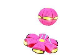 Transforming LED Light Up Bouncy Ball, 2-in-1 Convertible Flying Disc Toy, Blue and Green Interactive Ball with Flower Shape Design for Children, Parent-Child Outdoor Games (4)