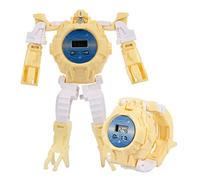 Transforming Robot Toy for Kids - Electronic Deformation Watch - Novelty Interactive Plaything for Children Unique Idea Boys and Girls Learning Experience (Yellow, One Size)