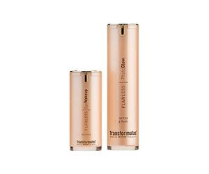Transformulas Flawless PhotoGlow 50ml and Eye Wake Up Rapid Recovery 17.5ml Set, Face Moisturiser to Help Sooth, Tone and to Help Reduce Puffiness