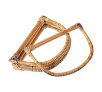 TRANSGEE 4pcs Handbag Handle Natural Wood Rattan for DIY Purse Making | U Shape, Smooth Finish and Rustic Texture, Set for Wicker Bag Craft Projects Random Color
