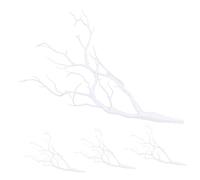 TRANSGEE 4pcs Handmade Antler Shaped Simulation Twig Branches White Faux Tree Stems Vase Fillers Chic Natural Decor for Halloween Christmas DIY Craft