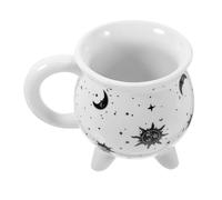 TRANSGEE Halloween Cauldron Coffee Mug Ceramic Witch Cup with Gloss Finish Wide Mouth Comfortable Handle for Home Office Cafe Gift