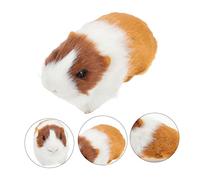 TRANSGEE Realistic Guinea Pig Figurine Animal Model for Educational Gift Vivid Desktop Decoration for Classroom Office Home Promotes Creativity and Animal Cognition Synthetic Yellow White