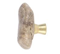 TRANSGEE Stone Cabinet Handle with Sleek Metal Base for Drawer Sideboard | Random Shape Stone Texture, Easy Removal, Office and Living Room Furniture Replacement, DIY Decorators