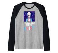 Transgender Alien LGBTQ Transgender People Exist Alien Raglan Baseball Tee
