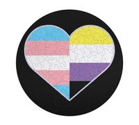 Transgender And Non-Binary Proud Flag Wooden Jigsaw Puzzles for Adults Brain-Teasing Game Idea Puzzle Gift for Unisex