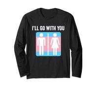 Transgender Bathroom Trans Pride Flag Gender Neutral Ally Long Sleeve T-Shirt