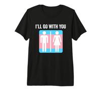 Transgender Bathroom Trans Pride Flag Gender Neutral Ally Premium T-Shirt