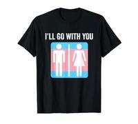 Transgender Bathroom Trans Pride Flag Gender Neutral Ally Value Graphic T-Shirt, Men, Black, S