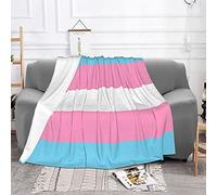 Transgender Blanket Transgender Pride Flag Stripe Throw Blankets, Blue Pink White Stripes Ultra Soft Cozy Fleece Sofa Blanket for Men Women, Plush Warm Fuzzy Blankets Decor 50"x40"