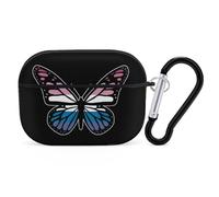 Transgender Butterfly Compatible with Airpod Pro Case PC Scratch-Resistant Drop-Proof Protective Cover with Keychain