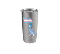 Transgender Dinosaur Trans Pride LGBT Flag Pronouns Stainless Steel Insulated Tumbler