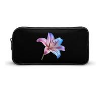 Transgender Flag Color Lily Flower Simple Pencil Case Large Capacity Pen Ma