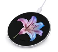 Transgender Flag Color Lily Flower Wireless Charger Pad 10W Max Compatible with iPhone Portable Fast Charging Station