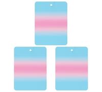 Transgender Flag Colors 3 Pcs Automotive Air Fresheners Mirror Aromatherapy Tablets Ornament Car Fragrance Scented Cards Square