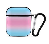 Transgender Flag Colors Compatible with Airpod 1/2 Case PC Scratch-Resistant Drop-Proof Protective Cover with Keychain Black-style