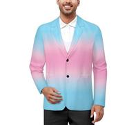Transgender Flag Colors Funny Two Button Suit Jacket For Men Casual Outwear Tops Sports Coat S