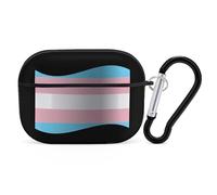 Transgender Flag Compatible with Airpod Pro Case PC Scratch-Resistant Drop-Proof Protective Cover with Keychain
