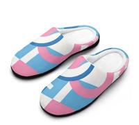 Transgender Flag Cotton Men's Slip-on Slippers 13-14（46-47）