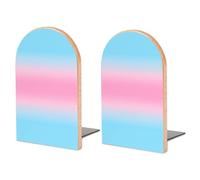 Transgender Flag Decorative Bookends for Shelves Wood 1 Pair Book Stands for Desk Home Office