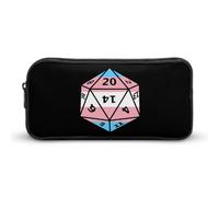 Transgender Flag Dice 20 Simple Pencil Case Big Capacity Pouch Box Travel Makeup Bag