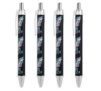 Transgender Flag Dragon Retractable Ballpoint Pen Black Ink Ball Point Pen Work Pens 4 PCS