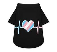 Transgender Flag Heart Beat Funny Dog Shirt Button Down Cat Clothes Top for Small Medium Large Pet