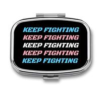 Transgender Flag Keep Fighting Trans Travel Pill Organizer with Mirror