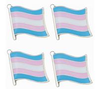 Transgender Flag Pin Badges - Pack of 4 LGBTQ+ Pride Lapel Pins - 25mm Enamel Brooches