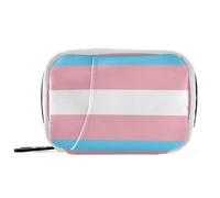 Transgender Flag Pink Blue Rainbow LGBT Pride Month Parade Travel Bag with Detachable Compartments Portable Organizer Travel case
