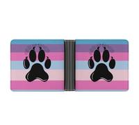 Transgender Furry Pride Flag Leather Wallets for Men Slim Bifold Wallet Credit Card Holder Front Pocket Wallets