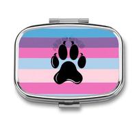 Transgender Furry Pride Flag Travel Pill Box Portable Pill Organizer Medical Box Pill Case Pill Container for Men Women