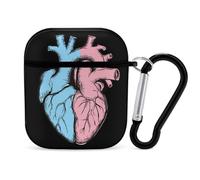Transgender Heart Trans Proud Compatible with Airpod 1/2 Case PC Scratch-Resistant Drop-Proof Protective Cover with Keychain Black-style-18
