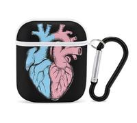 Transgender Heart Trans Proud Compatible with Airpod 1/2 Case PC Scratch-Resistant Drop-Proof Protective Cover with Keychain White-style-18
