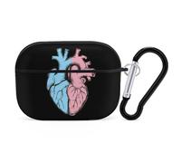 Transgender Heart Trans Proud Compatible with Airpod Pro Case PC Scratch-Resistant Drop-Proof Protective Cover with Keychain Black-style