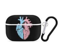 Transgender Heart Trans Proud Compatible with Airpod Pro Case PC Scratch-Resistant Drop-Proof Protective Cover with Keychain White-style