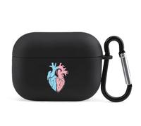 Transgender Heart Trans Proud Compatible with Airpod Pro Case TPU Scratch-Resistant Drop-Proof Protective Cover with Keychain