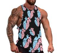 Transgender Heart Trans Proud Loose Men's Activewear Tank Tops Sleeveless Workout Tank Shirts Gym Muscle Tees Vest S
