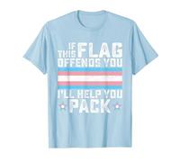 Transgender If This Flag Offends You Funny Trans Pride T-Shirt, Men, Baby Blue, Large