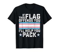 Transgender If This Flag Offends You Funny Trans Pride T-Shirt, Men, Black, XX-Large