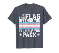 Transgender If This Flag Offends You Funny Trans Pride T-Shirt, Men, Heather Blue, 6X-Large