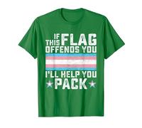 Transgender If This Flag Offends You Funny Trans Pride T-Shirt, Men, Kelly Green, X-Large