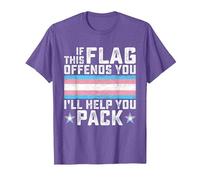 Transgender If This Flag Offends You Funny Trans Pride T-Shirt, Men, Purple Heather, Small