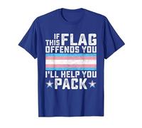 Transgender If This Flag Offends You Funny Trans Pride T-Shirt, Men, Royal Blue, 3X-Large