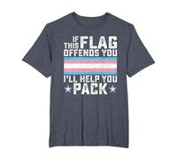 Transgender If This Flag Offends You Funny Trans Pride T-Shirt, Men's Big and Tall, Heather Blue, 2X Tall