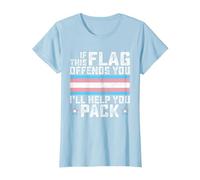 Transgender If This Flag Offends You Funny Trans Pride T-Shirt, Women, Baby Blue, Medium