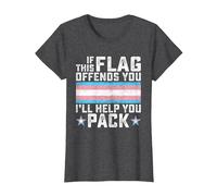 Transgender If This Flag Offends You Funny Trans Pride T-Shirt, Women, Dark Heather Grey, Large
