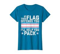 Transgender If This Flag Offends You Funny Trans Pride T-Shirt, Women, Sapphire Blue, X-Large